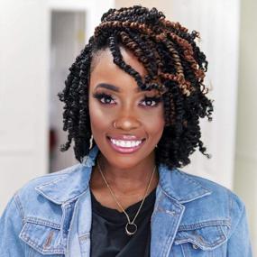 img 4 attached to 6-Inch 8-Piece BOB Passion Twist Pre-Twisted Crochet Braids Natural Black, Synthetic Braiding Hair Extensions By Toyotress Tiana - Ideal For Perfecting Your Passion Twist Look (Color: 1B)