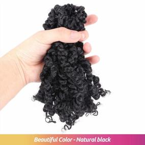 img 2 attached to 6-Inch 8-Piece BOB Passion Twist Pre-Twisted Crochet Braids Natural Black, Synthetic Braiding Hair Extensions By Toyotress Tiana - Ideal For Perfecting Your Passion Twist Look (Color: 1B)