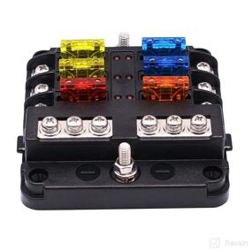 img 3 attached to 🚘 Yziixi 6-Way Fuse Box Blade Fuse Blocks with LED Warning Indicator and Damp-Proof Cover for Automotive Car Truck Boat Marine Bus RV Van, 12V/24V, 6 Independent Circuit Positive Negative