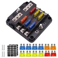 🚘 yziixi 6-way fuse box blade fuse blocks with led warning indicator and damp-proof cover for automotive car truck boat marine bus rv van, 12v/24v, 6 independent circuit positive negative логотип