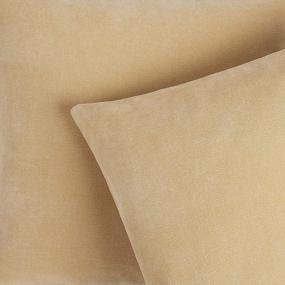 img 1 attached to Set Of 2 Luxurious Velvet Pillow Covers In Beige For Sofa, Couch, And Bed - 18"X18