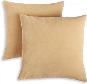 img 3 attached to Set Of 2 Luxurious Velvet Pillow Covers In Beige For Sofa, Couch, And Bed - 18"X18