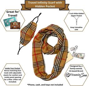 img 2 attached to Infinity Scarf with Zipper Pocket: Chic Women's Accessory via Scarves & Wraps