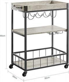 img 3 attached to Rustic Industrial Bar Cart - Haotian FKW56-HG Myra Mobile Kitchen Serving Trolley
