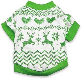 img 4 attached to 🎄 DroolingDog Christmas Tee Shirts: Festive Holiday T-Shirt for Small Dogs | Green Dog Xmas Clothes for Small to Medium Sizes