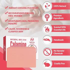 img 3 attached to Calamine Itch Relief Soap Bar - Natural Cleansing Skincare For Bug Bites, Eczema, Poison Ivy, Chicken Pox - Instant Anti-Itch Defense For Itchy Skin From Insects Or Mosquitoes