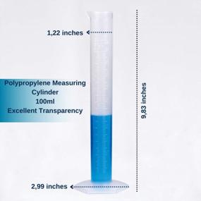 img 1 attached to 4-Pack Class B Polypropylene Plastic Measuring Cylinder Tall Form With Embossed Scale - Lab Test Tube Set By ISOLAB USA.