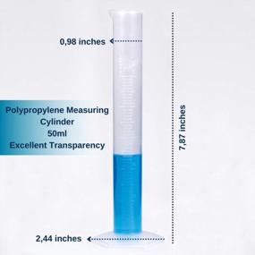 img 2 attached to 4-Pack Class B Polypropylene Plastic Measuring Cylinder Tall Form With Embossed Scale - Lab Test Tube Set By ISOLAB USA.