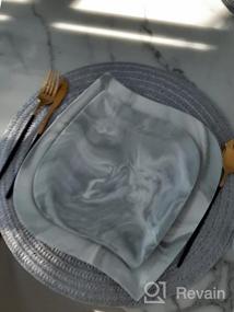 img 7 attached to Мраморно-серый фарфоровый набор посуды из 30 предметов на 6 человек от MALACASA - Квадратные тарелки и миски, чашка и блюдце в комплекте - Подходит для микроволновой печи и духовки - Элегантная серия Elvira