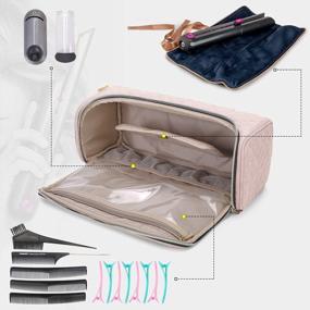 img 3 attached to YARWO Travel Carrying Case Compatible With Hair Straightener And Attachments, Portable Storage Bag For Hair Straightener And Accessories, Dusty Rose (Patent Pending)