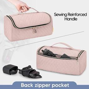 img 1 attached to YARWO Travel Carrying Case Compatible With Hair Straightener And Attachments, Portable Storage Bag For Hair Straightener And Accessories, Dusty Rose (Patent Pending)