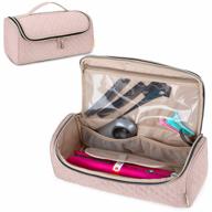 yarwo travel carrying case compatible with hair straightener and attachments, portable storage bag for hair straightener and accessories, dusty rose (patent pending) logo