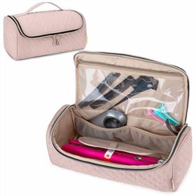 img 4 attached to YARWO Travel Carrying Case Compatible With Hair Straightener And Attachments, Portable Storage Bag For Hair Straightener And Accessories, Dusty Rose (Patent Pending)