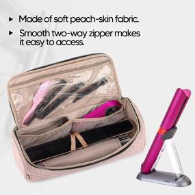 img 2 attached to YARWO Travel Carrying Case Compatible With Hair Straightener And Attachments, Portable Storage Bag For Hair Straightener And Accessories, Dusty Rose (Patent Pending)