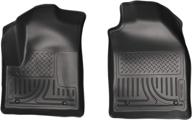 🚗 husky liners weatherbeater series front floor liners - black, 18751, compatible with 2010-2013 ford transit connect, set of 2 pieces logo