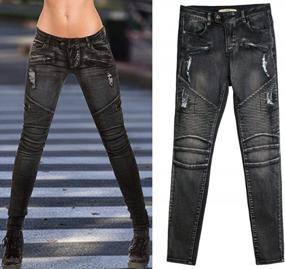 img 2 attached to Cresay Women Denim Stretch Jeans Destroy Skinny Ripped Moto Pants