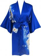 floral kimono robe for women - elegant short bathrobe and nightgown by ledamon logo