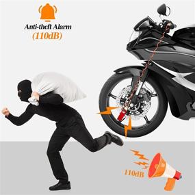 img 3 attached to 🔒 Linkax Motorcycle Alarm Disc Lock - Anti-Theft Security Wheel Lock with 110dB Alarm, Waterproof, Reminder Cable, Carry Pouch - Perfect for Motorbike, Dirt Bike, Moped, Scooter - Disc Brake Lock