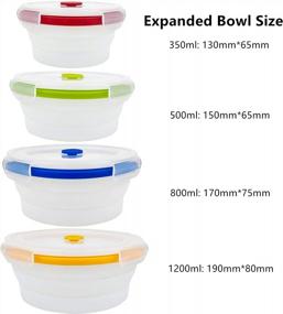 img 3 attached to Reusable Collapsible Food Storage Containers With Airtight Lids - Set Of 4