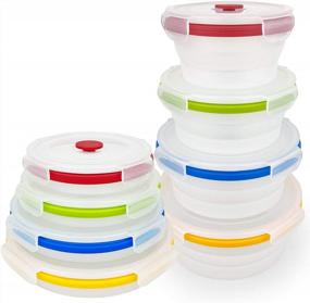 img 4 attached to Reusable Collapsible Food Storage Containers With Airtight Lids - Set Of 4
