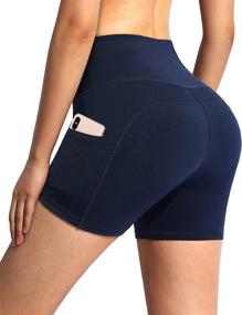 img 4 attached to Maximize Your Workout With G4Free Women'S High Waisted Compression Biker Shorts With Pockets