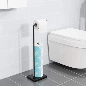 img 3 attached to GSlife Bathroom Free Standing Toilet Paper Holder Stand With Reserve Storage For 4 Rolls, Heavy Weighted Base, Matte Black