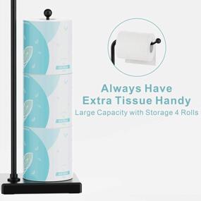 img 2 attached to GSlife Bathroom Free Standing Toilet Paper Holder Stand With Reserve Storage For 4 Rolls, Heavy Weighted Base, Matte Black