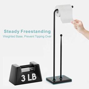img 1 attached to GSlife Bathroom Free Standing Toilet Paper Holder Stand With Reserve Storage For 4 Rolls, Heavy Weighted Base, Matte Black