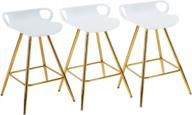 set of 3 sidanli gold bar stools with 24 inch seat height for improved seo. logo