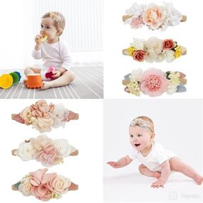 img 1 attached to 🎀 Adorable 6PCS Baby Girl Flower Nylon Headbands for Birthday Parties