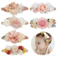 🎀 adorable 6pcs baby girl flower nylon headbands for birthday parties логотип