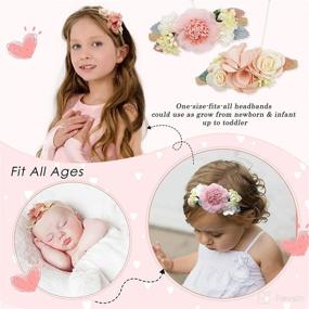 img 3 attached to 🎀 Adorable 6PCS Baby Girl Flower Nylon Headbands for Birthday Parties