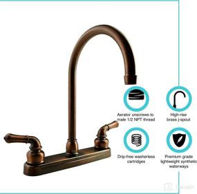 img 1 attached to Dura Faucet DF-PK330HC-ORB RV J-Spout Kitchen Sink Faucet (Oil-Rubbed Bronze)