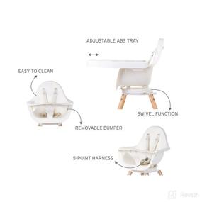 img 2 attached to 🪑 Childhome Evolu One.80° High Chair: Swivel, Portable & Adjustable Baby High Chair with Sleek Modern Design and Beechwood Legs