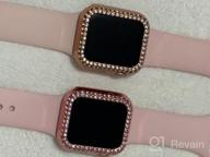 img 1 attached to Surace 41mm Apple Watch 8 & 7 Case with Screen Protector - Crystal Diamond Tempered Glass Cover (5 Packs) review by John Souza