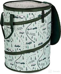 img 4 attached to 🌲 Camco 42996 Life at The Campsite Pop-Up Container, 24"x18" - Holds 30-Gallon Kitchen Trash Bags - Unique Map Design