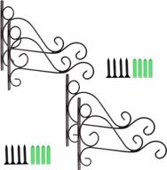 tihood metal plant bracket - versatile wall mount hangers for bird feeders, lanterns, chimes and planters - perfect outdoor decoration hooks (4pcs) логотип
