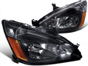 img 3 attached to Chrome Housing Amber Reflector PETGIRL Headlights (Passenger And Driver Side) Replacement For Honda Accord 2003-2007