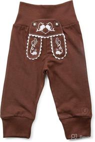 img 2 attached to 👶 Schöneberger Trachten Couture Bavarian Lederhosen Design Baby Pants - Cotton Jogger Pants for Toddlers (Bockkitz)