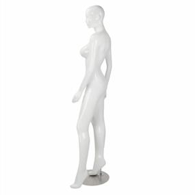 img 1 attached to Glossy White Female Fiberglass Mannequin With Base - Height 5'10" - Shoe Size 10, Chest 36", Waist 26", Hip 33" - Perfect Full Body Mannequin Display For Women'S Clothing