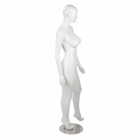 img 2 attached to Глянцевый белый женский манекен из стекловолокна с основанием - высота 5 футов 10 дюймов - размер обуви 10, грудь 36 дюймов, талия 26 дюймов, бедра 33 дюйма - идеальный манекен всего тела для женской одежды