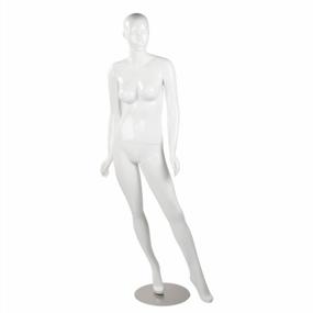 img 3 attached to Глянцевый белый женский манекен из стекловолокна с основанием - высота 5 футов 10 дюймов - размер обуви 10, грудь 36 дюймов, талия 26 дюймов, бедра 33 дюйма - идеальный манекен всего тела для женской одежды