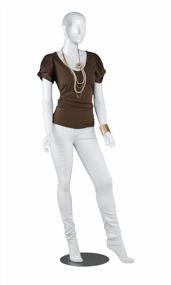 img 4 attached to Glossy White Female Fiberglass Mannequin With Base - Height 5'10" - Shoe Size 10, Chest 36", Waist 26", Hip 33" - Perfect Full Body Mannequin Display For Women'S Clothing