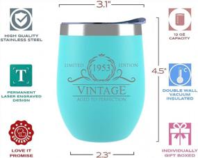 img 1 attached to 70Th Birthday Gifts For Women - 1953 12 Oz Mint Stemless Wine Tumbler - 70Th Birthday Decorations For Women - Birthday Gifts For 70 Year Old Women Mom - Funny 70Th Birthday Idea Presents For Women