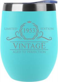 img 4 attached to 70Th Birthday Gifts For Women - 1953 12 Oz Mint Stemless Wine Tumbler - 70Th Birthday Decorations For Women - Birthday Gifts For 70 Year Old Women Mom - Funny 70Th Birthday Idea Presents For Women