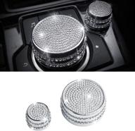 🚗 carfib mazda 3 6 cx-3 cx-5 cx-9 cx3 cx5 cx9 car interior bling accessories - volume media multimedia knobs decals stickers covers cap parts decoration men women, zinc alloy crystal silver pack of 2 логотип