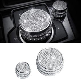 img 4 attached to 🚗 CARFIB Mazda 3 6 CX-3 CX-5 CX-9 CX3 CX5 CX9 Car Interior Bling Accessories - Volume Media Multimedia Knobs Decals Stickers Covers Cap Parts Decoration Men Women, Zinc Alloy Crystal Silver Pack of 2