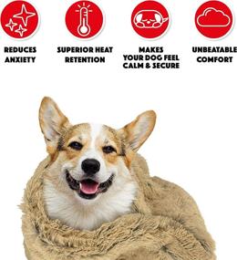 img 3 attached to 🐶 The Dog's Blanket Sound Sleep Donut Blanket: Large Calming Snuggler, Anti-Anxiety Premium Quality Blanket in Dog Biscuit Beige