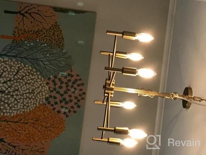 img 1 attached to Modern Brushed Brass Chandelier With 6 Lights For Chic Dining, Living, And Bedroom Spaces review by Jason Vigil