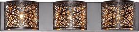 img 1 attached to ET2 E21316-10BZ Inca Modern Metal Web Laser-Cut Sheath With Crystal Bath Vanity Wall Mount, 3-Light Xenon 120 Watts, Bronze